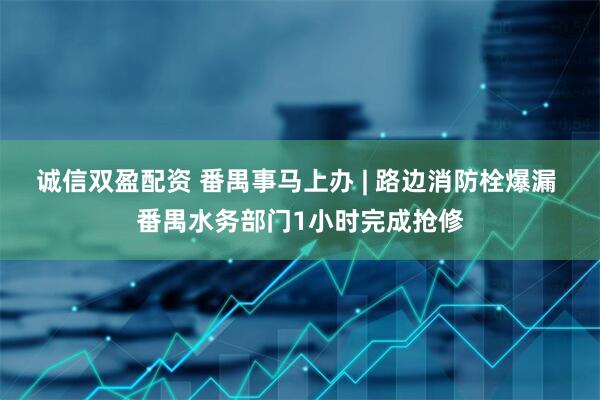 诚信双盈配资 番禺事马上办 | 路边消防栓爆漏 番禺水务部门1小时完成抢修