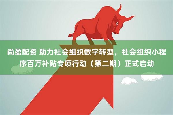 尚盈配资 助力社会组织数字转型，社会组织小程序百万补贴专项行动（第二期）正式启动